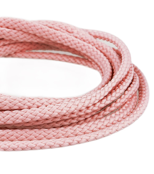 50m spool of 6mm light pink polyester checkered cord