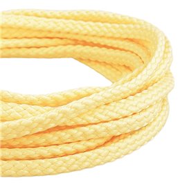 Bobine 50m Cordon damier polyester 6mm jaune paille