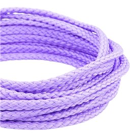 Bobine 50m Cordon damier polyester 6mm mauve