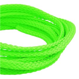 Bobine 50m Cordon damier polyester 6mm vert fluo