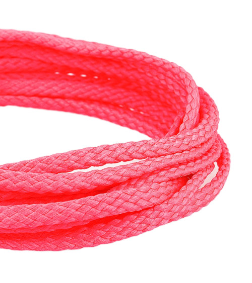 50m spool of 6mm neon pink polyester checkerboard cord