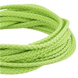 Bobine 50m Cordon damier polyester 6mm vert pale