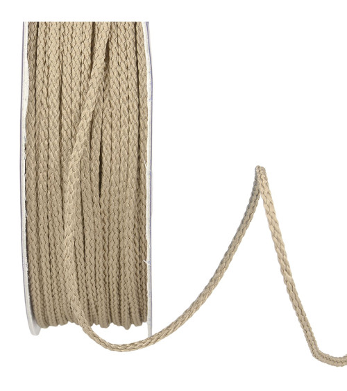 Bobina de 30m de cordón de poliéster 4mm beige oscuro