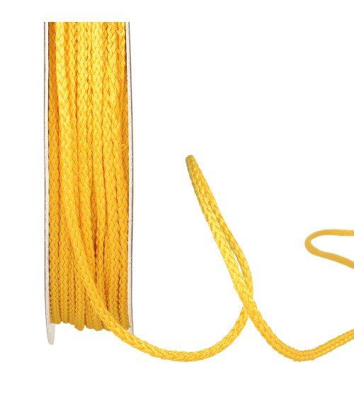 Bobina de 30m cordón de poliéster 4mm amarillo limón