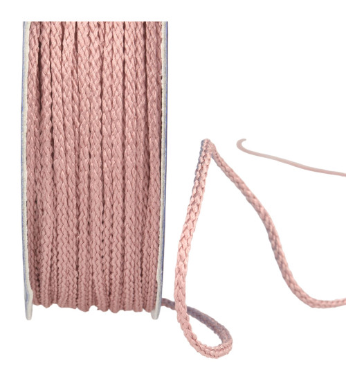 Bobina de 30m cordón poliéster 4mm rosa viejo