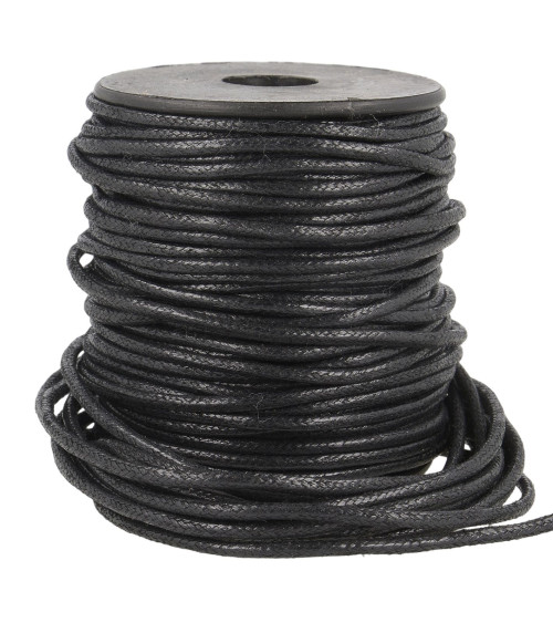 Spool of 35m 2mm black leather-look cord