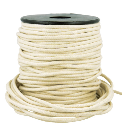 35m reel of 2mm ecru leather-look cord