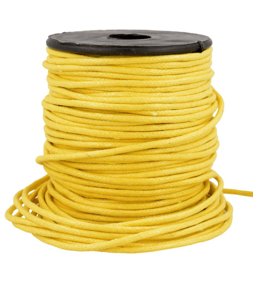 Spool of 35m leather-look cord 2mm yellow