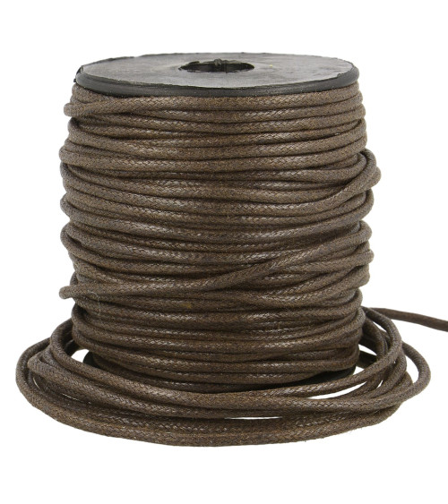 Spool of 35m 2mm chocolate leather-look cord