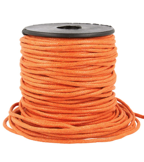 Spool of 35m 2mm orange leather-look cord