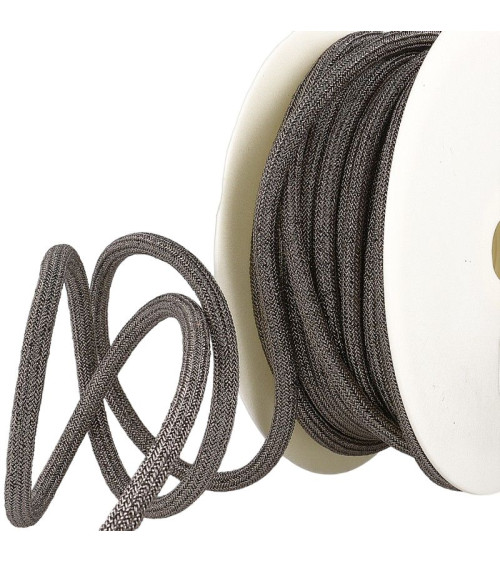 20m reel of 7mm anthracite grey metallic cord