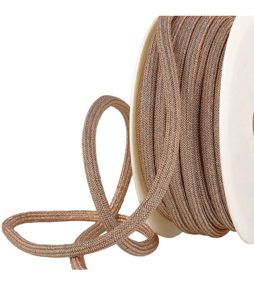 20m spool of 7mm rose gold metallic cord