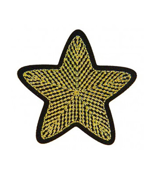 Juego de 3 parches termoadhesivos de estrella dorada de 3 cm x 3 cm