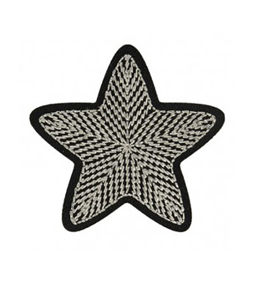 Set of 3 iron-on patches Silver Star 3cm x 3cm