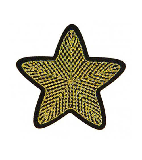 Juego de 3 parches termoadhesivos de estrella dorada de 4,5 cm x 4 cm