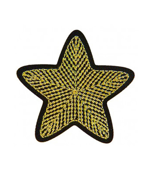 Juego de 3 parches termoadhesivos de estrella dorada de 5 cm x 5 cm