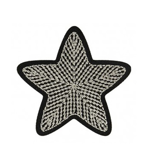 Set of 3 iron-on patches Silver Star 5cm x 5cm