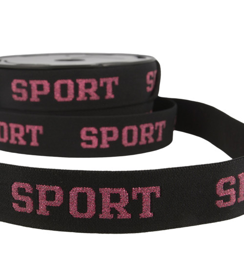 20-m-Spule aus schillerndem Sportgummi, 32 mm, Himbeerrosa