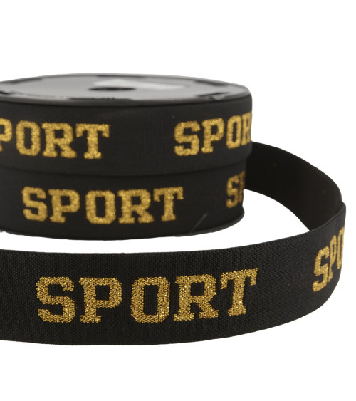 20-m-Spule aus schillerndem Sportgummiband, 32 mm Gold