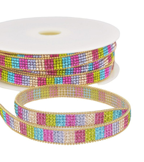 Bobina da 10m Treccia termoadesiva Multicolor da 12 mm multicolor