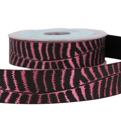 20-m-Spule, Fuchsia-Rosa-Zebraband, 25 mm