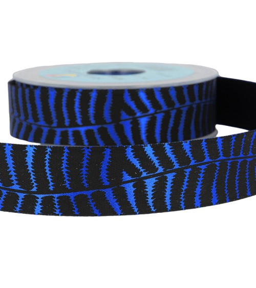 20m reel of blue zebra ribbon 25mm