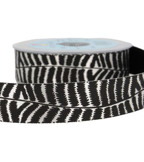 20m reel of black zebra ribbon 25mm