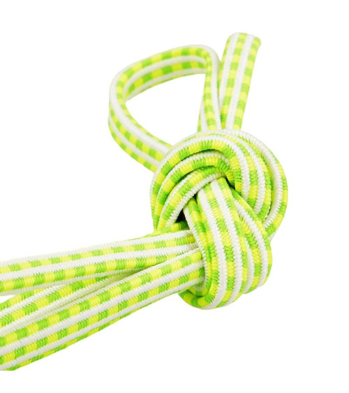 25m reel of 6mm rectangular elastic in yellow and fluorescent green