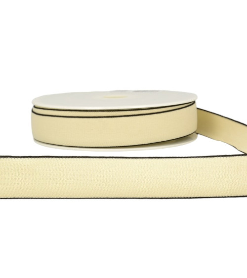 22-m-Spule aus mehrfarbigem Gummiband, 25 mm, Dunkelbeige