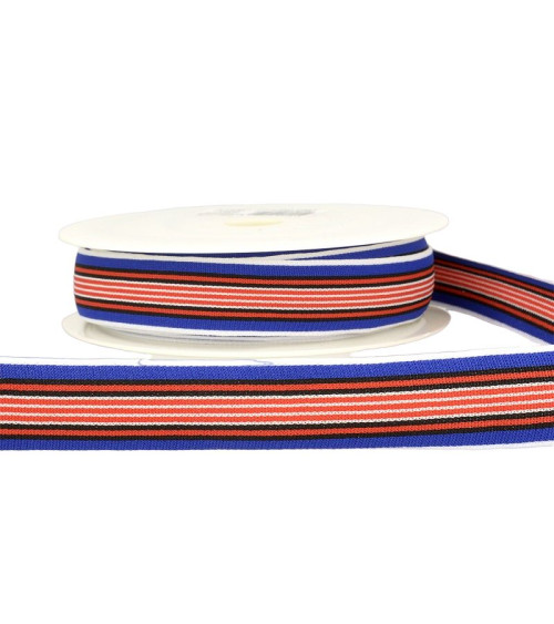 Spool 22m Multicolored elastic 25 mm Red and multicolored