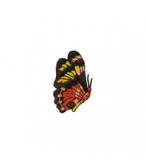 Set of 3 iron-on patches Yellow and red butterfly 5cm x 3cm