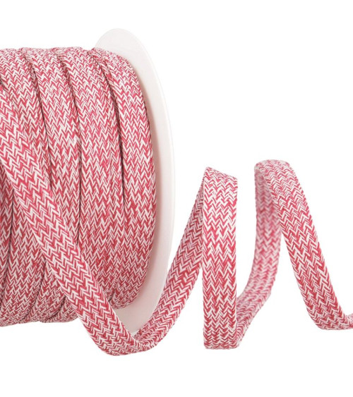 25m spool of 12mm tubular heather braid Raspberry pink