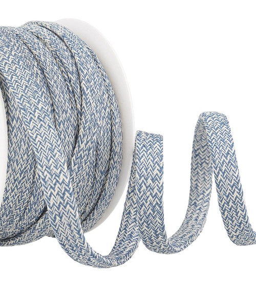 25m spool of 12mm tubular mottled braid in navy blue