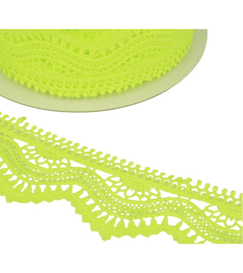 Bobina da 13,7 m Guipure wave 60 mm Verde neon