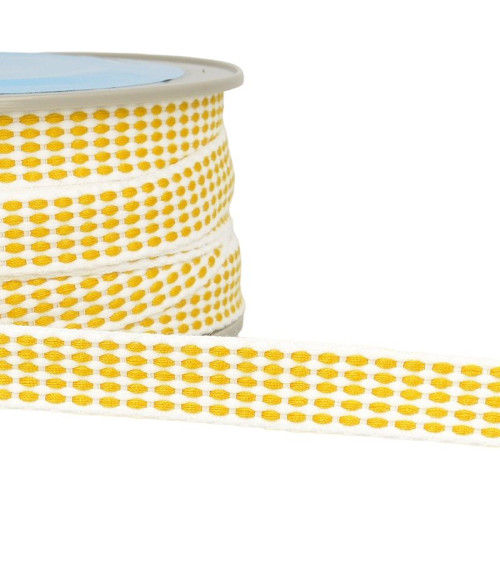 Bobina da 25m Treccia tratteggiata da 15mm Giallo senape