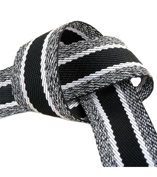 15m reel of mottled strap 40mm Black and white