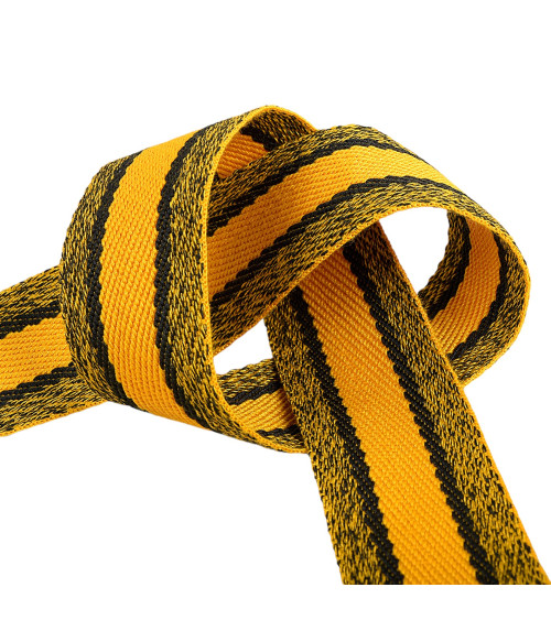 15m reel of mottled strap 40mm Mustard and Black