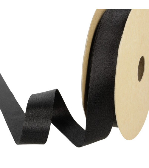 25m Recycled Polyester Satin Spool Black