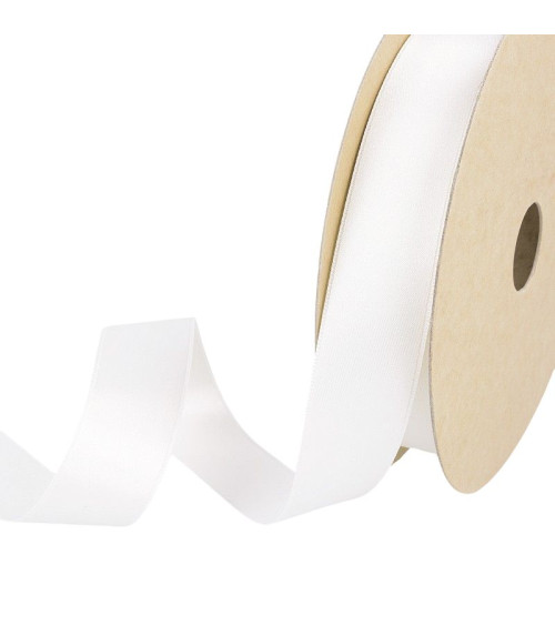 25m Recycled Polyester Satin Spool White