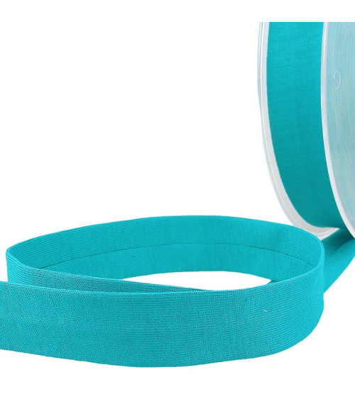 Bobina da 20 m Sbieco piegato "jersey" da 20 mm blu anatra