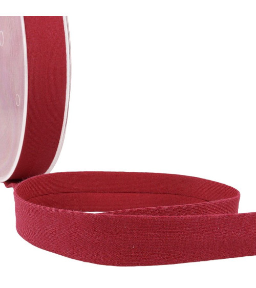 20m spool of 20mm burgundy folded bias binding 'jersey'