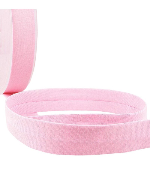 Bobina da 20 m Sbieco piegato 'jersey' 20 mm rosa