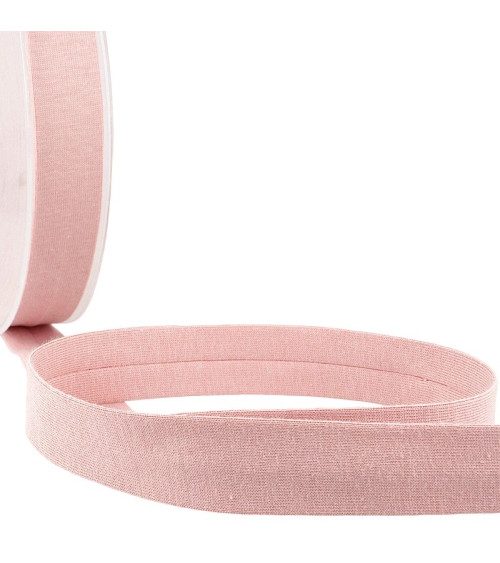 Bobina da 20 m Sbieco piegato 'jersey' 20 mm rosa antico