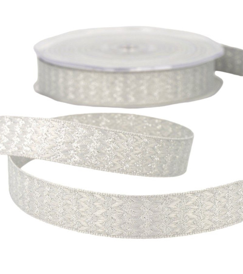 Light Grey Metal Zigzag Ribbon Spool