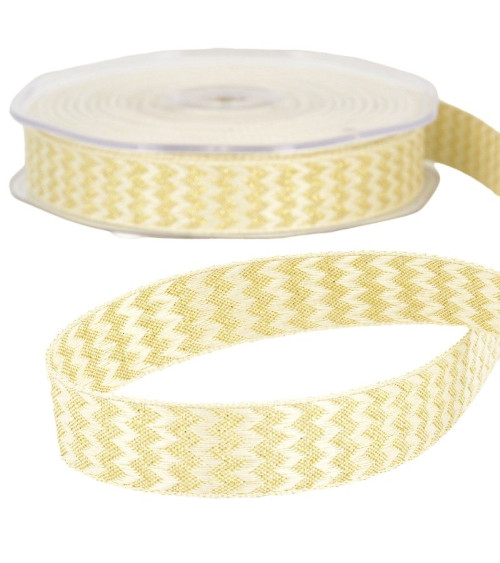 Ecru metal zigzag ribbon reel