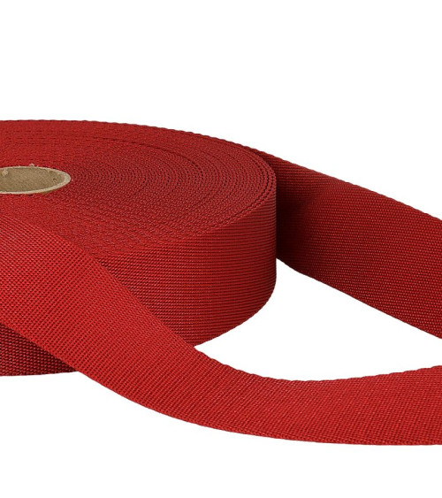 25m reel of red polyester shoulder strap