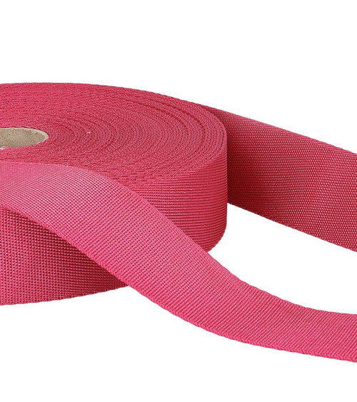 25m reel of polyester shoulder strap in old pink