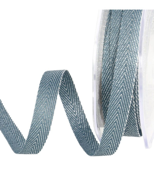 15m spool of Lavender Blue metal chevron ribbon