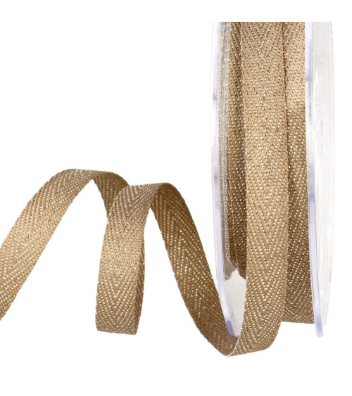 15m spool of beige metal chevron ribbon