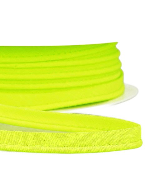 Bobina de 25m Ribete al bies para todos los textiles 10mm amarillo fluorescente